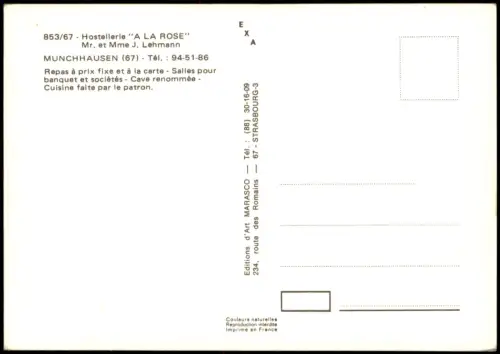 CPA Munchhausen Hostellerie 'A LA ROSE' 1970