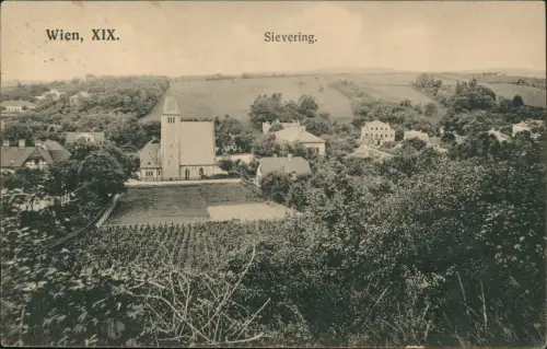 Ansichtskarte Sievering-Wien Ortspartie 1924  gel. Inflafrankatur
