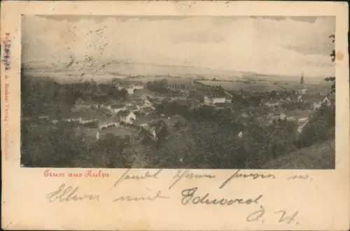 Postcard Kulm Chlumec u Chabařovic Stadtpartie 1903