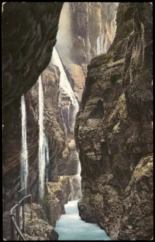 Garmisch-Partenkirchen Partnachklamm mit Wasserfällen und Wandersteig 1918
