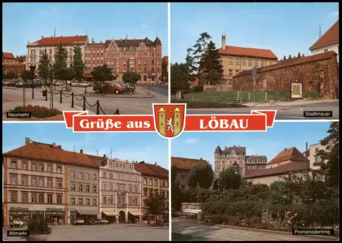 Ansichtskarte Löbau Neumarkt, Altmarkt, Stadtmauer, Promenadenring 1995