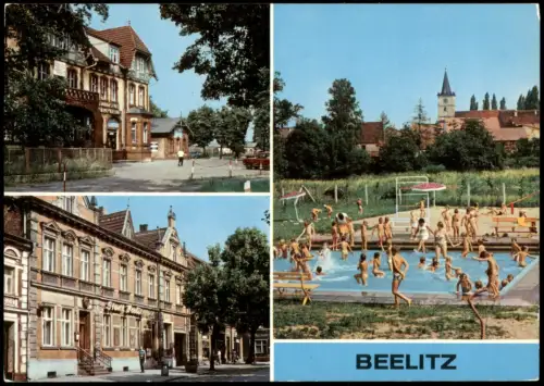 Beelitz Einkaufszentrum der BGH Beelitz, HO-Gststätte Stadt   Stadtbad  1988