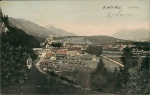 Ansichtskarte Arnoldstein Kärnten Partie an der Stadt 1908