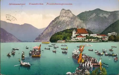 Ansichtskarte Traunkirchen Salzkammergut. Fronleichnamsprozession. 1933