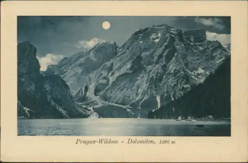 Niederdorf (Südtirol) Villabassa Pragser Wildsee bei Mondschein 1911
