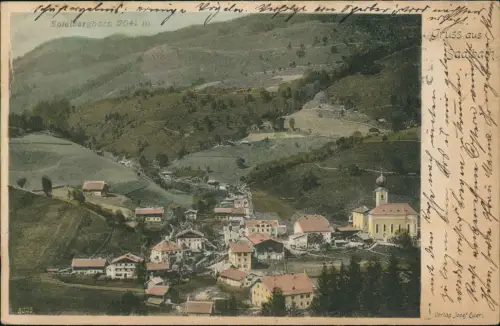 Ansichtskarte Saalbach-Hinterglemm Stadtpartie Spielberghorn 1911
