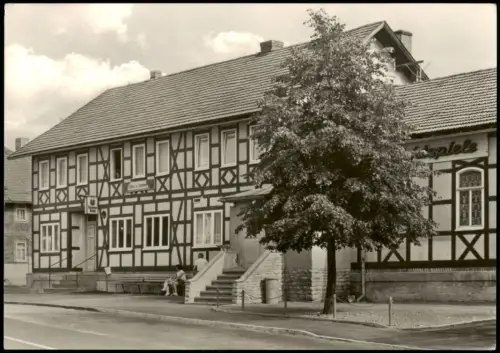 Ansichtskarte Sachsenbrunn Gasthaus zum Lindenbaum mit Lichtspielen 1974