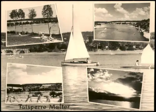 Ansichtskarte Dippoldiswalde Talsperre Malter Mehrbild 1963