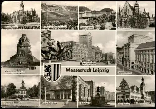 Leipzig   Zentralstadion, Hauptbahnhof,  , Augustusplatz/Karl-Marx-Platz 1959