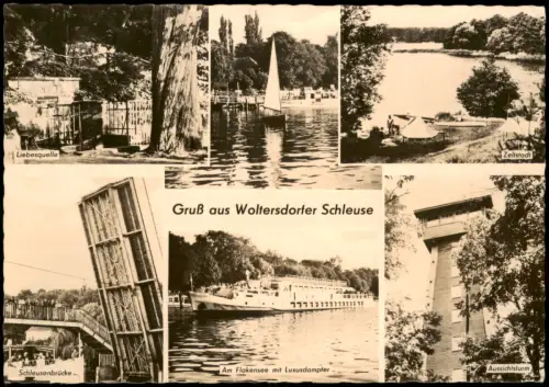 Woltersdorf Mehrbildansicht mit Schleuse, See und Aussichtsturm 1963