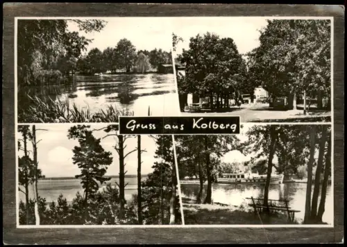 Ansichtskarte Kolberg (Heidesee) Heidesee bei Kolberg mit Ausflugsschiff 1966