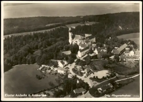 Ansichtskarte Andechs Kloster Andechs a. Ammersee Orig.-Fliegeraufnahme 1940