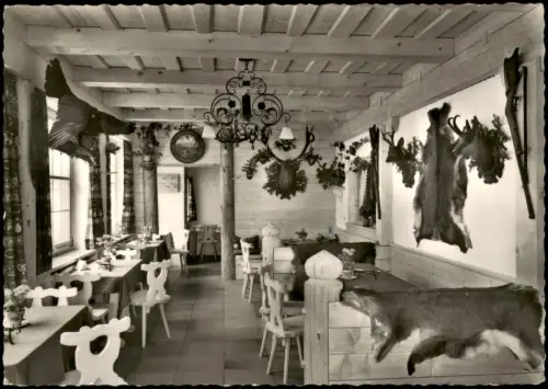 Kreuth Ausflugsgaststätte und Café SCHWAIGERALM Innenansicht 1969