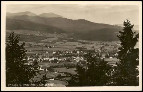 Ansichtskarte Zwiesel Panorama-Ansicht RABENSTEIN MIT ARBER 1940