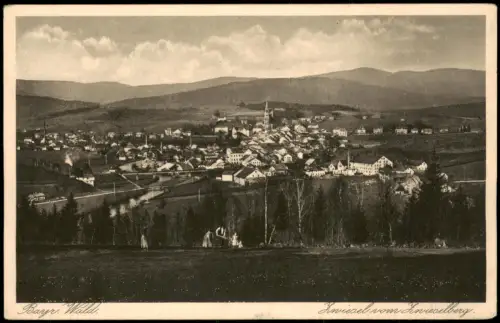 Ansichtskarte Zwiesel Panorama-Ansicht vom Zwieselberg aus 1920