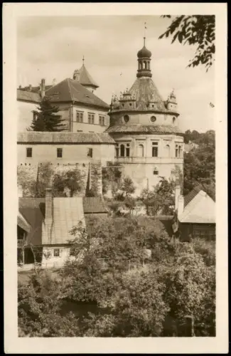 Postcard Neuhaus / Böhmen Jindřichův Hradec Stadtpartie - Burg 1958
