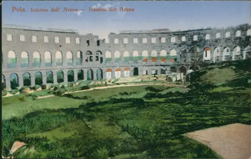 Postcard Pula Pola Arena - Inneres 1910
