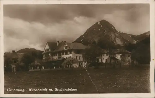 Ansichtskarte Gröbming Kuranstalt mit Stoderzinken 1930
