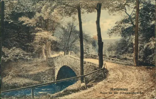 Ansichtskarte Weitenegg Motiv an der Johannesbrücke 1913