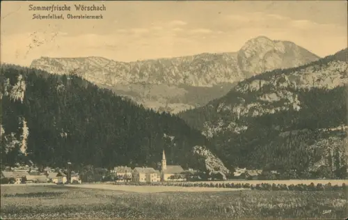 Ansichtskarte Wörschach Partie an der Stadt - Obersteiermark 1913