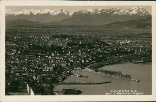 Ansichtskarte Bregenz Luftbild Fliegeraufnahme 1929