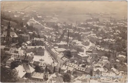 Foto Annaberg-Buchholz Luftbild im Winter 1930 Privatfoto