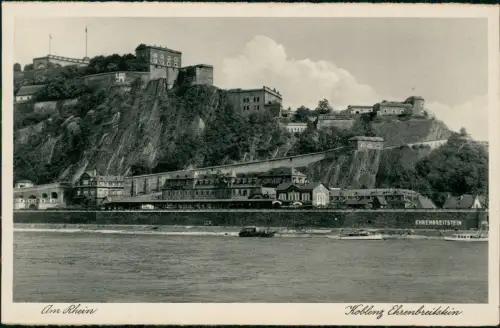 Ansichtskarte Koblenz Festung Ehrenbreitstein Bahnhof 1928