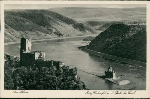Ansichtskarte Kaub Burg Gutenfels Rhein 1928