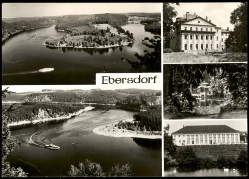 Ebersdorf-Saalburg Saale Mehrbildkarte mit Schloss und Bleilochtalsperre 1976