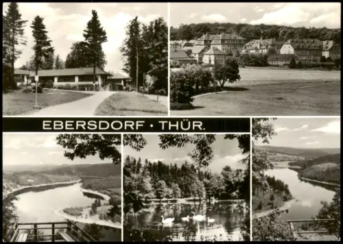 Saalburg-Ebersdorf (Mehrbildansicht mit Schloss, Park und Saale-Landschaft 1976