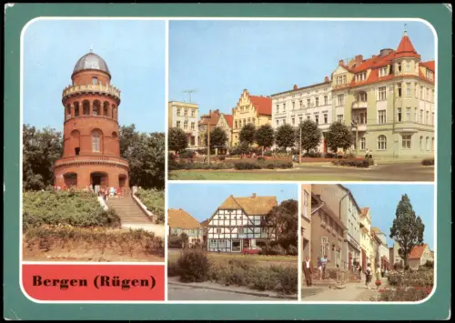 Bergen (Rügen) Ernst-Moritz-Arndt-Turm, Karl-Marx-Platz, Marktstraße 1982
