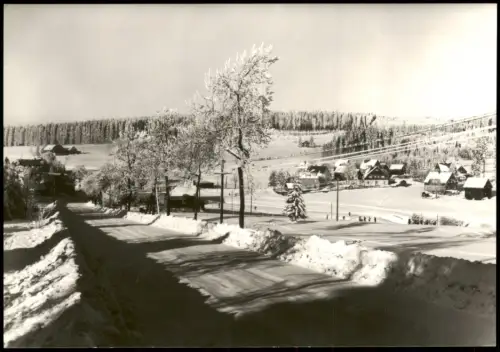 Schwarzenberg (Erzgebirge) Winterliche Ortsansicht von Steinbach 1984