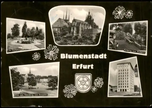 Erfurt DDR Mehrbildkarten Stadtteilansichten,  Hochhaus uvm. 1960