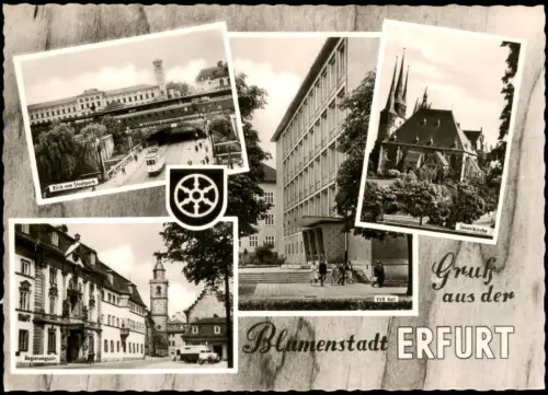 Erfurt Mehrbildkarte Erfurt mit Severikirche, Regierungsstraße und VVB Kali 1961