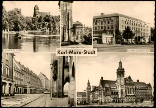 Ansichtskarte Chemnitz Mehrbildkarte Karl-Marx-Stadt 1958