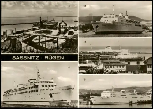 Sassnitz Saßnitz Hafen, Fährschiffe Fotokarte Rügen 1974