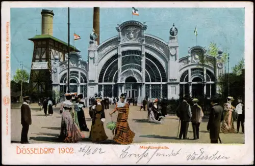 Ansichtskarte Düsseldorf Ausstellung Maschinenhalle - feine Damen 1902