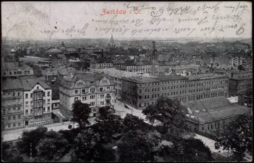 Ansichtskarte Zwickau Stadr Straßenpartie 1919