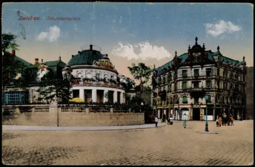 Ansichtskarte Zwickau Schumannplatz 1920