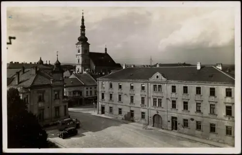 Postcard Wischau Vyškov Straßenszene Fotokarte 1941  Deutsche Dienstpost