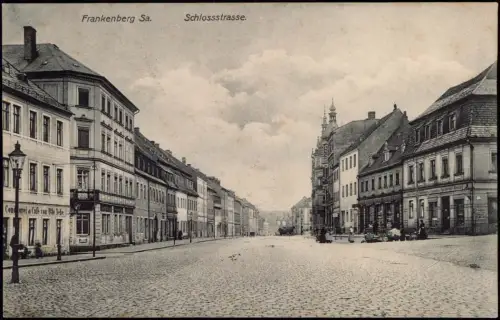 Ansichtskarte Frankenberg (Sachsen) Schlossstrasse. 1913