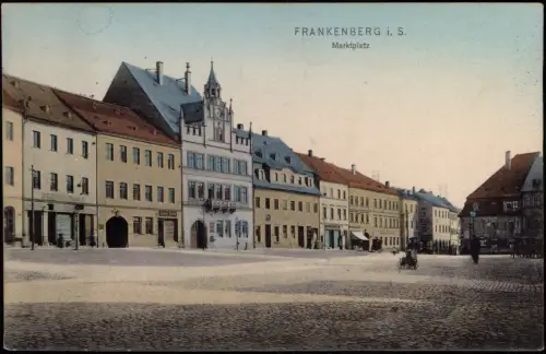 Ansichtskarte Frankenberg (Sachsen) Marktplatz 1915  Feldpost