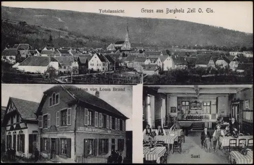 CPA Bergholz Bergholtz 3 Bild Restaurant Stube 1912  Elsaß