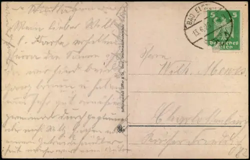 Ansichtskarte Bad Elster Gondelteich Ruderer Stadthaus 1926