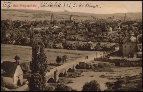 Ansichtskarte Bad Mergentheim Stadtpartie - Brücke 1912