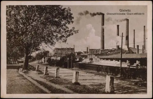 Postcard Gleiwitz Gliwice Oberschlesische Chamottfabrik 1922