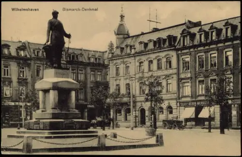 Wilhelmshaven Bismarck-Denkmal 1913  Stempel Marine Feldpost Maschinenhulk