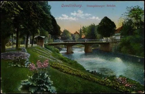 Ansichtskarte Quedlinburg Stumpfsburger Brücke. 1926