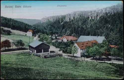 Ansichtskarte Bielatal-Rosenthal-Bielatal Partie an der Ottomühle 1918