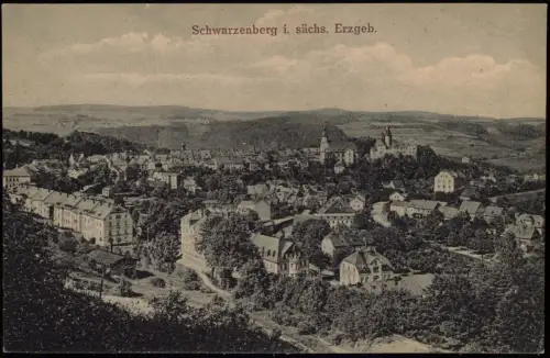 Ansichtskarte Schwarzenberg (Erzgebirge) Stadtblick 1917
